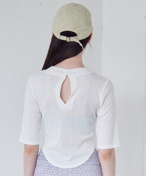 etre loin（エトルワン）の「Rose embroidery eyelet short top（Tシャツ/カットソー・レディース・グレー/ホワイト/ミント・M）」の9枚目の写真