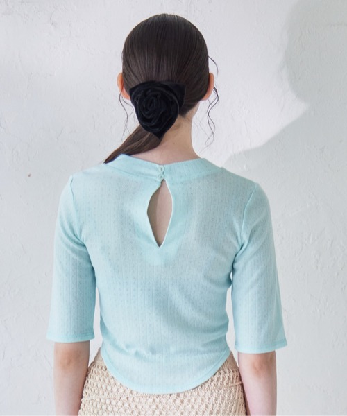 etre loin（エトルワン）の「Rose embroidery eyelet short top（Tシャツ/カットソー・レディース・グレー/ホワイト/ミント・M）」の14枚目の写真