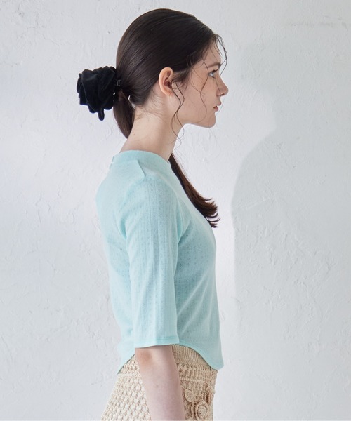 etre loin（エトルワン）の「Rose embroidery eyelet short top（Tシャツ/カットソー・レディース・グレー/ホワイト/ミント・M）」の15枚目の写真