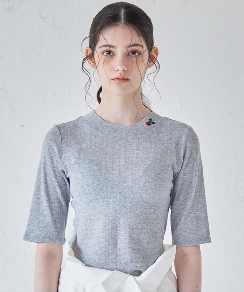 etre loin（エトルワン）の「Rose embroidery eyelet short top（Tシャツ/カットソー・レディース・グレー/ホワイト/ミント・M）」の22枚目の写真