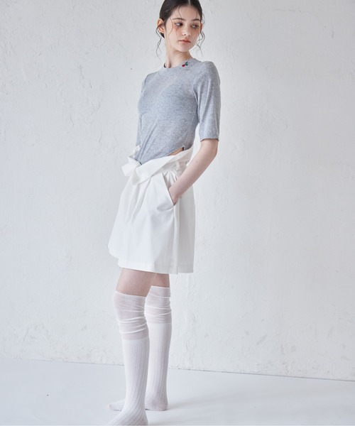 etre loin（エトルワン）の「Rose embroidery eyelet short top（Tシャツ/カットソー・レディース・グレー/ホワイト/ミント・M）」の21枚目の写真