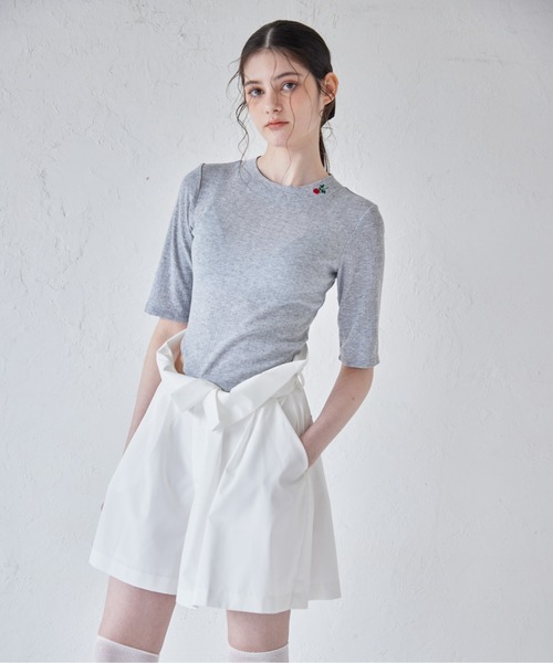 etre loin（エトルワン）の「Rose embroidery eyelet short top（Tシャツ/カットソー・レディース・グレー/ホワイト/ミント・M）」の19枚目の写真