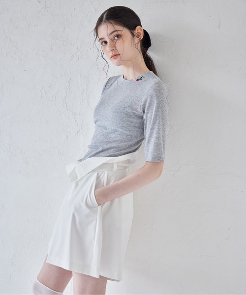 etre loin（エトルワン）の「Rose embroidery eyelet short top（Tシャツ/カットソー・レディース・グレー/ホワイト/ミント・M）」の18枚目の写真