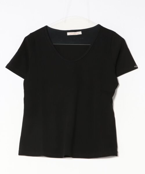 BANICO(バニコ)の「Uネック美シルエットTシャツ (SS)(Tシャツ/カットソー・レディース・ブルー/ブラック/ライトベージュ/ピンク/ホワイト/ライトグレー・FREE)」の16枚目の写真