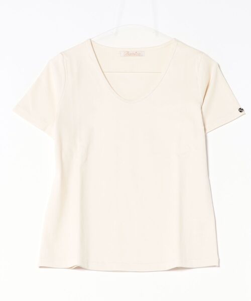BANICO(バニコ)の「Uネック美シルエットTシャツ (SS)(Tシャツ/カットソー・レディース・ブルー/ブラック/ライトベージュ/ピンク/ホワイト/ライトグレー・FREE)」の18枚目の写真