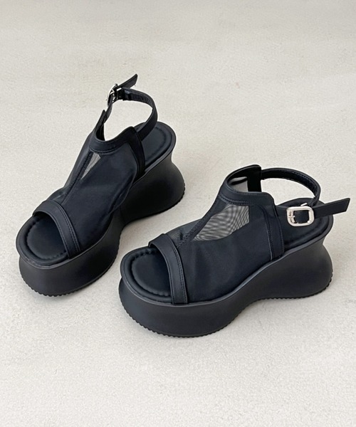 SISE プラットフォームサンダル 23AW NEW】JIL SANDER_women/レザー プラットフォームサンダル