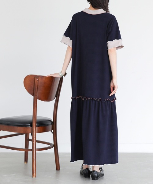 somari imagination(ソマリ イマジネーション)の「『ワイドリブ配色ポロワンピース』(ワンピース・レディース・ピンク/ネイビー・2/1)」の21枚目の写真