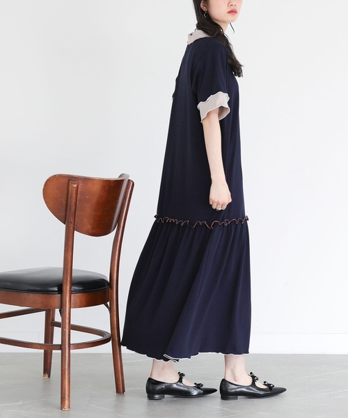 somari imagination(ソマリ イマジネーション)の「『ワイドリブ配色ポロワンピース』(ワンピース・レディース・ピンク/ネイビー・2/1)」の22枚目の写真