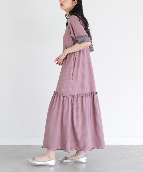 somari imagination(ソマリ イマジネーション)の「『ワイドリブ配色ポロワンピース』(ワンピース・レディース・ピンク/ネイビー・2/1)」の3枚目の写真