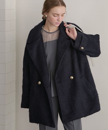 BONLECILL noir（ボンルシールノワール）の「【BONLECILL noir】シャギーメルトンミドル丈テーラードAラインコート（テーラードジャケット）」