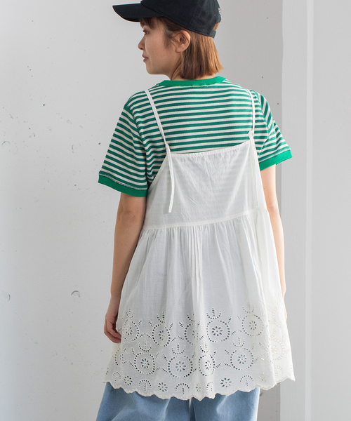 POU DOU DOU（プードゥドゥ）の「＜made in INDIA＞スカラップシフリー刺繍アウターキャミソール（ベスト・レディース・ブラック/イエロー/オフホワイト・M）」の19枚目の写真