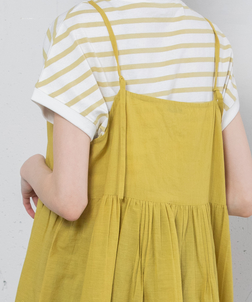 POU DOU DOU（プードゥドゥ）の「＜made in INDIA＞スカラップシフリー刺繍アウターキャミソール（ベスト・レディース・ブラック/イエロー/オフホワイト・M）」の15枚目の写真