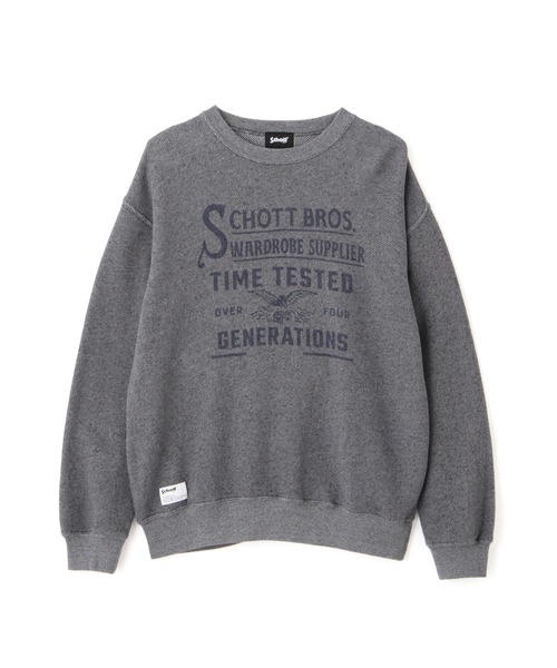 Schott(ショット)の「Schott/ショット/SALT AND PEPPER CREW SWEAT TIMETESTED FOUR GENERATIONS/ソルトアンドペッパー クルースウェット(スウェット・メンズ・チャコールグレー/オリーブ・M/L/XL/2XL)」の12枚目の写真