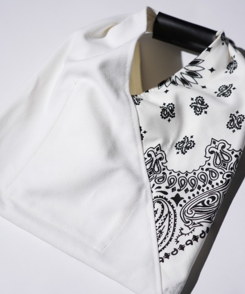 THRIFTY LOOK（スリフティールック）の「THRIFTY LOOK / スリフティールック HAV-A-HANK TRIANGLE SMALL TOTE ハバハンク キャンバス リメイク トライアングルトート（トートバッグ・メンズ・ホワイト/ブラック・FREE）」の10枚目の写真