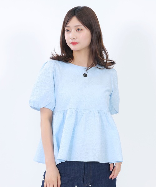 マリークワント MARY QUANT ダブルリボンペプラム ブラウス （ブラック） マリークワント MARY QUANT ダブルリボンペプラム ブラウス
