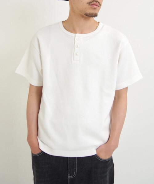 Sourcream（サワークリーム）の「【Sourcream/サワークリーム】ワッフルヘンリーネックTEE / 2サイズ（Tシャツ/カットソー・レディース・ホワイト/グレー/チャコールグレー/ブラック・LARGE/MEDIUM）」の7枚目の写真