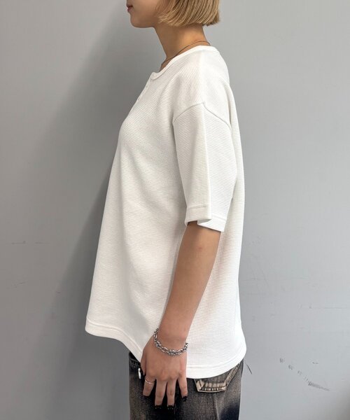 Sourcream（サワークリーム）の「【Sourcream/サワークリーム】ワッフルヘンリーネックTEE / 2サイズ（Tシャツ/カットソー・レディース・ホワイト/グレー/チャコールグレー/ブラック・LARGE/MEDIUM）」の11枚目の写真