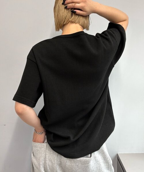 tシャツ 「Sourcream/サワークリーム」ワッフルヘンリーネックTEE / 2サイズ レディース メンズ セール】【Sourcream/サワークリーム】ワッフルヘンリーネック