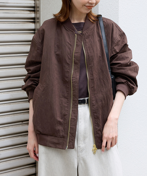 JOURNAL STANDARD(ジャーナルスタンダード)の「【洗える】Light MA-1(MA-1・レディース・ブラウン/カーキ・FREE)」の2枚目の写真