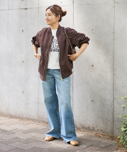 JOURNAL STANDARD(ジャーナルスタンダード)の「【洗える】Light MA-1(MA-1・レディース・ブラウン/カーキ・FREE)」の5枚目の写真