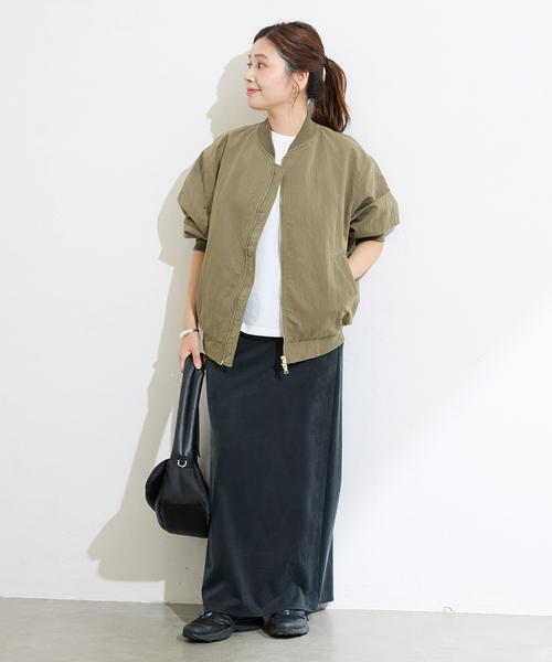 JOURNAL STANDARD(ジャーナルスタンダード)の「【洗える】Light MA-1(MA-1・レディース・ブラウン/カーキ・FREE)」の8枚目の写真