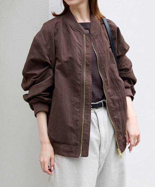 JOURNAL STANDARD(ジャーナルスタンダード)の「【洗える】Light MA-1(MA-1・レディース・ブラウン/カーキ・FREE)」の11枚目の写真