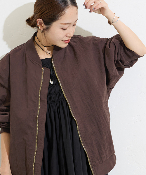 JOURNAL STANDARD(ジャーナルスタンダード)の「【洗える】Light MA-1(MA-1・レディース・ブラウン/カーキ・FREE)」の19枚目の写真