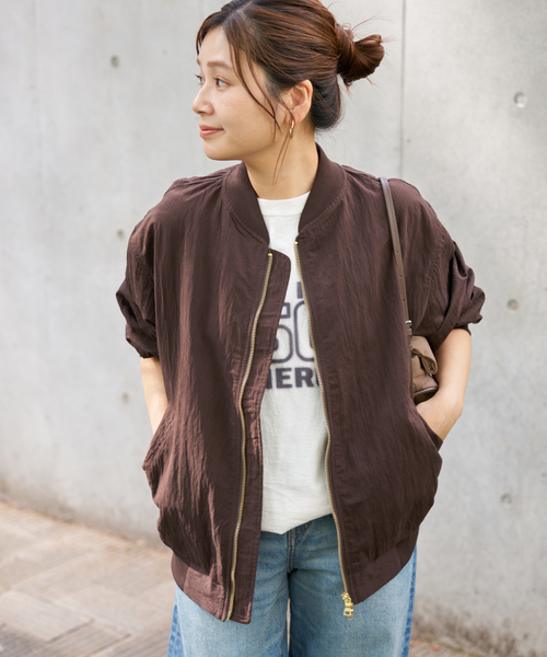 JOURNAL STANDARD(ジャーナルスタンダード)の「【洗える】Light MA-1(MA-1・レディース・ブラウン/カーキ・FREE)」の22枚目の写真
