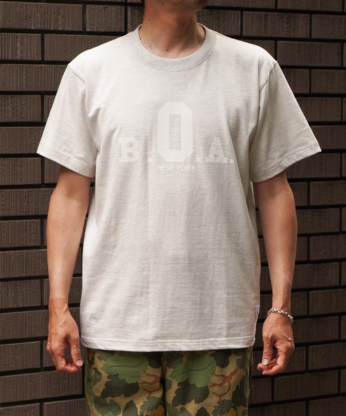 BROOKLYN OVERALL(ブルックリンオーバーオール)の「BOAプリントTシャツ(Tシャツ/カットソー・メンズ・オートミール/チャコールグレー・MEDIUM/LARGE/SMALL)」の2枚目の写真