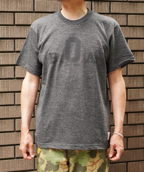 BROOKLYN OVERALL(ブルックリンオーバーオール)の「BOAプリントTシャツ(Tシャツ/カットソー・メンズ・オートミール/チャコールグレー・MEDIUM/LARGE/SMALL)」の1枚目の写真