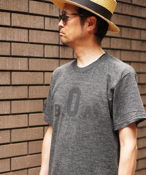 BROOKLYN OVERALL(ブルックリンオーバーオール)の「BOAプリントTシャツ(Tシャツ/カットソー・メンズ・オートミール/チャコールグレー・MEDIUM/LARGE/SMALL)」の14枚目の写真