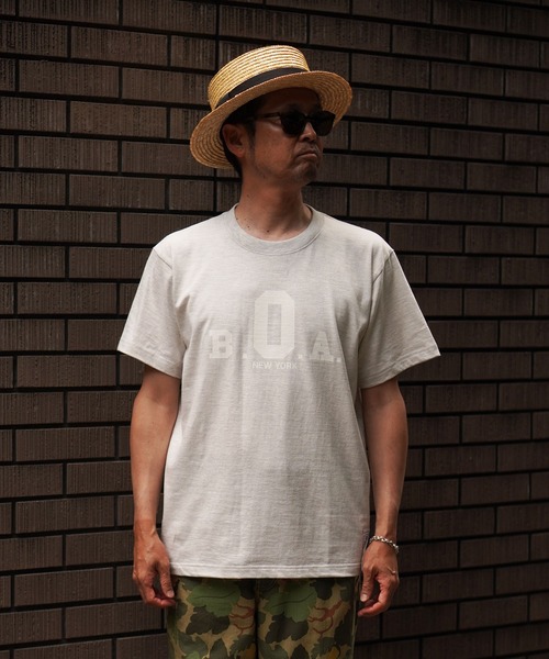 BROOKLYN OVERALL(ブルックリンオーバーオール)の「BOAプリントTシャツ(Tシャツ/カットソー・メンズ・オートミール/チャコールグレー・MEDIUM/LARGE/SMALL)」の21枚目の写真