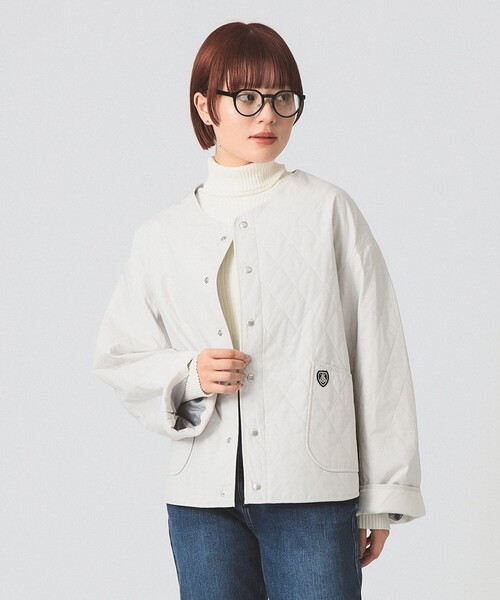 Ray BEAMS(レイビームス)の「ORCIVAL / インサレーション キルティング ブルゾン(ブルゾン・レディース・ネイビー/オフホワイト・2/1)」の2枚目の写真