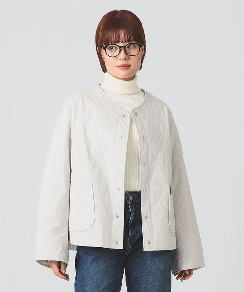 Ray BEAMS(レイビームス)の「ORCIVAL / インサレーション キルティング ブルゾン(ブルゾン・レディース・ネイビー/オフホワイト・2/1)」の6枚目の写真