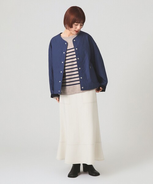 Ray BEAMS(レイビームス)の「ORCIVAL / インサレーション キルティング ブルゾン(ブルゾン・レディース・ネイビー/オフホワイト・2/1)」の7枚目の写真