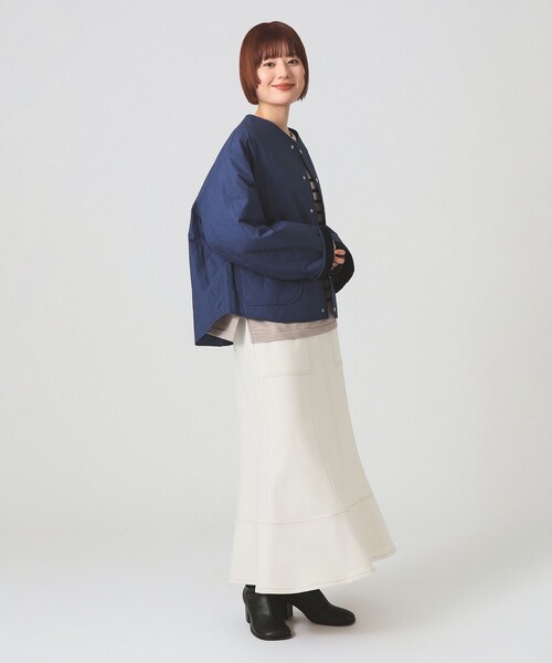 Ray BEAMS(レイビームス)の「ORCIVAL / インサレーション キルティング ブルゾン(ブルゾン・レディース・ネイビー/オフホワイト・2/1)」の8枚目の写真