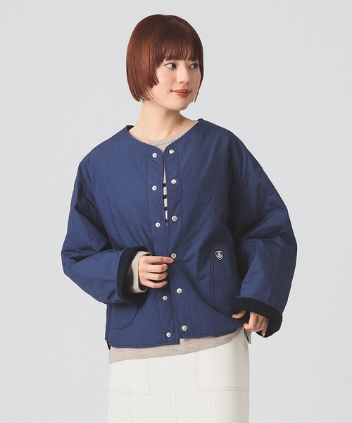 Ray BEAMS(レイビームス)の「ORCIVAL / インサレーション キルティング ブルゾン(ブルゾン・レディース・ネイビー/オフホワイト・2/1)」の10枚目の写真