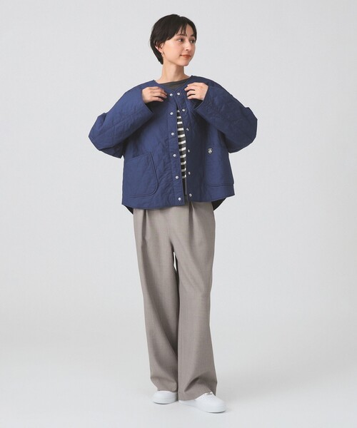 Ray BEAMS(レイビームス)の「ORCIVAL / インサレーション キルティング ブルゾン(ブルゾン・レディース・ネイビー/オフホワイト・2/1)」の11枚目の写真