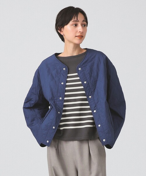 Ray BEAMS(レイビームス)の「ORCIVAL / インサレーション キルティング ブルゾン(ブルゾン・レディース・ネイビー/オフホワイト・2/1)」の12枚目の写真