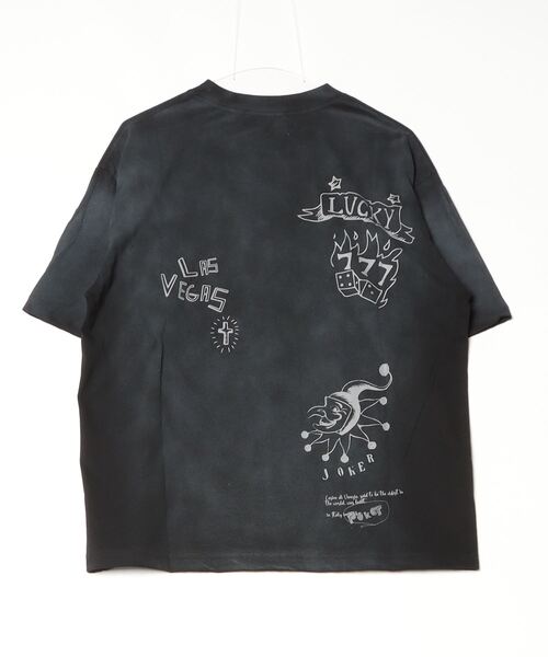 many men many mind（メニーメンメニーマインド）の「many men many mind/スプレー染めカジノ柄プリントTEE（Tシャツ/カットソー・メンズ・ブラック系2/ブラック系1/ブラック/アイボリー/ホワイト系2/ホワイト系1・LARGE/X-LARGE/MEDIUM）」の19枚目の写真