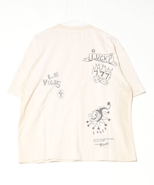 many men many mind（メニーメンメニーマインド）の「many men many mind/スプレー染めカジノ柄プリントTEE（Tシャツ/カットソー・メンズ・ブラック系2/ブラック系1/ブラック/アイボリー/ホワイト系2/ホワイト系1・LARGE/X-LARGE/MEDIUM）」の21枚目の写真