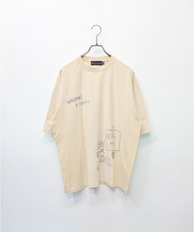 many men many mind/スプレー染めカジノ柄プリントTEE