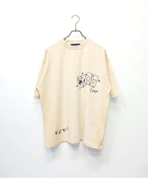 many men many mind（メニーメンメニーマインド）の「many men many mind/スプレー染めカジノ柄プリントTEE（Tシャツ/カットソー・メンズ・ブラック系2/ブラック系1/ブラック/アイボリー/ホワイト系2/ホワイト系1・LARGE/X-LARGE/MEDIUM）」の6枚目の写真