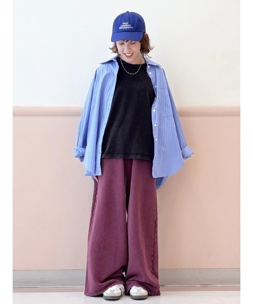 GAP(ギャップ)の「オーガニック コットンポプリン ビッグシャツ(シャツ/ブラウス・レディース・グリーン/マルチ/ホワイト×ネイビー・XS/S/M/L/XXS)」の5枚目の写真
