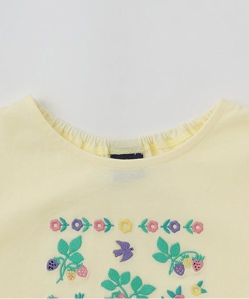 ANNA SUI mini（アナスイ・ミニ）の「【人気商品再入荷】【直営店で取り扱い無し】刺しゅう 裾スカラ半袖Tシャツ（Tシャツ/カットソー・キッズ・ホワイト/レモンイエロー・100cm/120cm/140cm/110cm/130cm）」の4枚目の写真