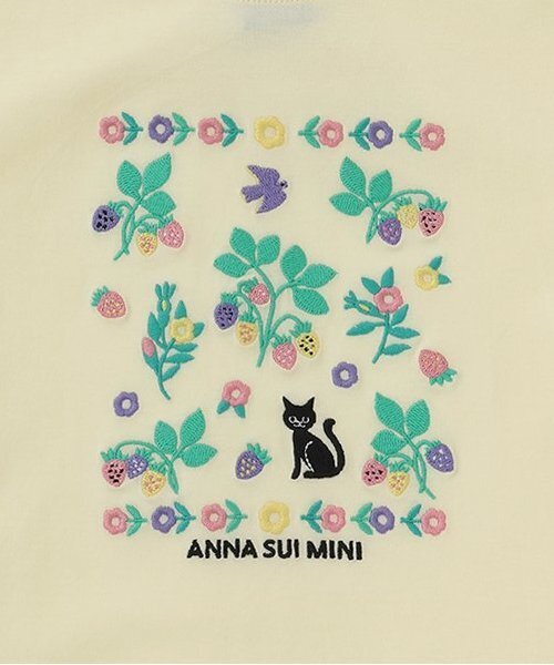 ANNA SUI mini（アナスイ・ミニ）の「【人気商品再入荷】【直営店で取り扱い無し】刺しゅう 裾スカラ半袖Tシャツ（Tシャツ/カットソー・キッズ・ホワイト/レモンイエロー・100cm/120cm/140cm/110cm/130cm）」の5枚目の写真