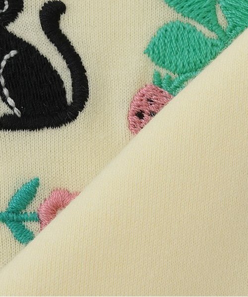 ANNA SUI mini（アナスイ・ミニ）の「【人気商品再入荷】【直営店で取り扱い無し】刺しゅう 裾スカラ半袖Tシャツ（Tシャツ/カットソー・キッズ・ホワイト/レモンイエロー・100cm/120cm/140cm/110cm/130cm）」の9枚目の写真