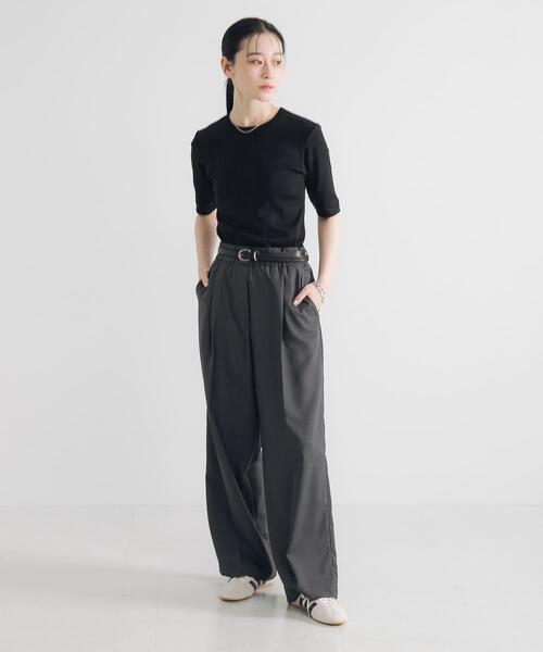 URBAN RESEARCH(アーバンリサーチ)の「汗ジミ防止ハーフスリーブカットソー(Tシャツ/カットソー・レディース・ブラック/オフホワイト/レッド系その他/グリーン系その他・FREE)」の8枚目の写真