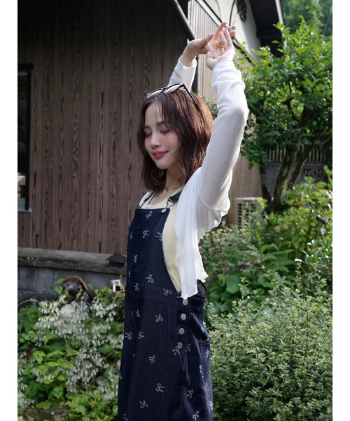 JUMELLE（ジュメロ）の「シアーカラーカーデイガン（カーディガン/ボレロ・レディース・ホワイト/ピンク/ブルー・FREE）」の4枚目の写真