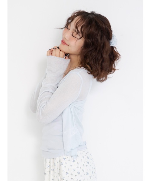 JUMELLE（ジュメロ）の「シアーカラーカーデイガン（カーディガン/ボレロ・レディース・ホワイト/ピンク/ブルー・FREE）」の11枚目の写真